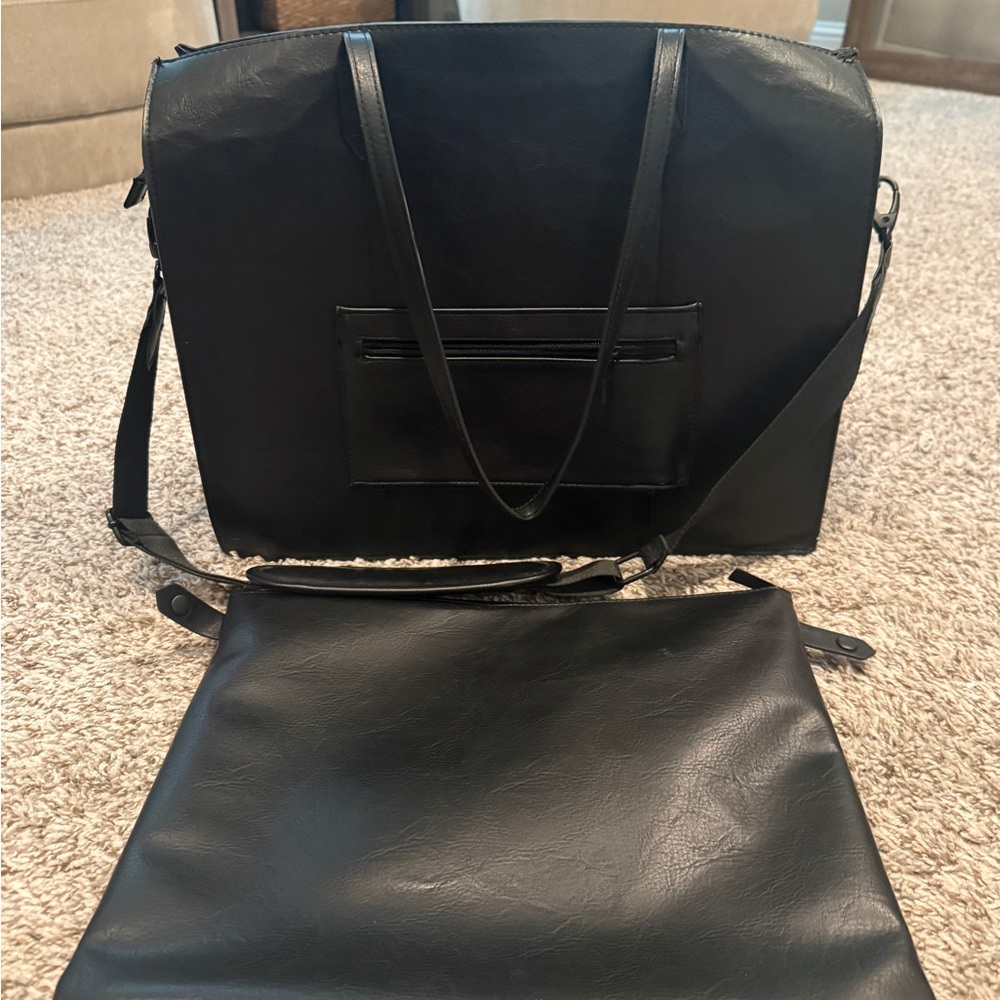 BEIS The Large Work Tote in Black with Matching Pouch - Picture 2 of 5
